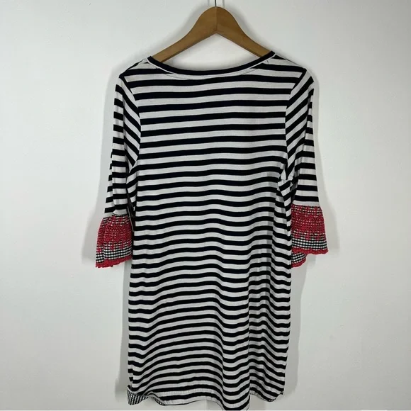Crown & Ivy Striped Bell Sleeve Knit Dress Medium - Picture 7 of 8